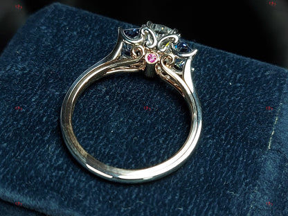 Radiant Moissanite Three Stone Engagement Ring
