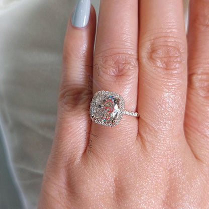 Cushion Diamond Halo Engagement Ring