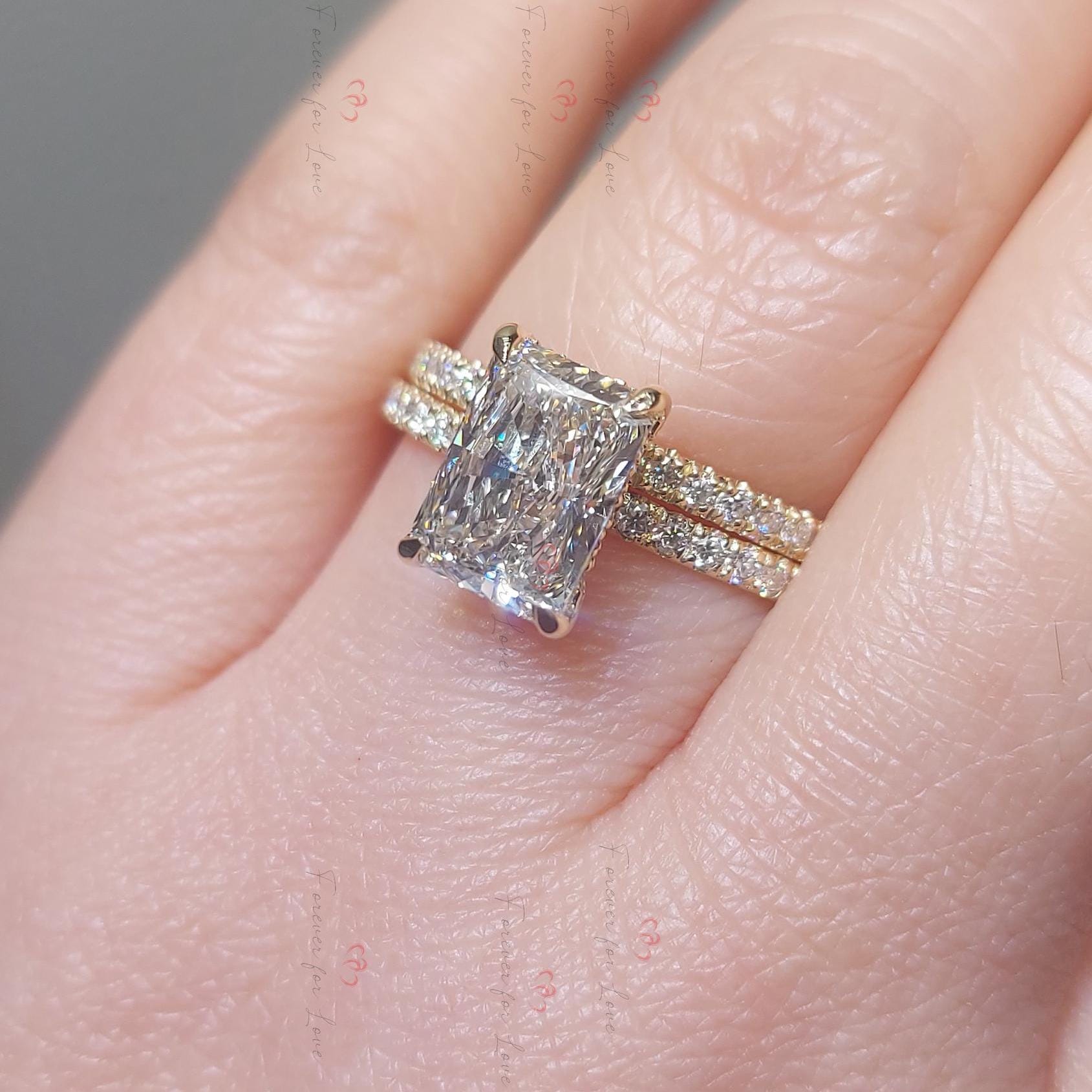 3 Ct Radiant Lab Diamond Eternity Band