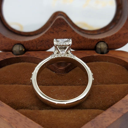 Radiant Lab Diamond Hidden Halo Engagement Ring