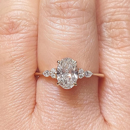1.5 Ct Oval Lab Diamond Engagement Ring