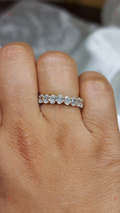 0.18 Ct Oval Lab Diamond Full Eternity Band