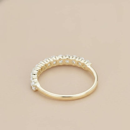 Oval Moissanite Half Eternity Band