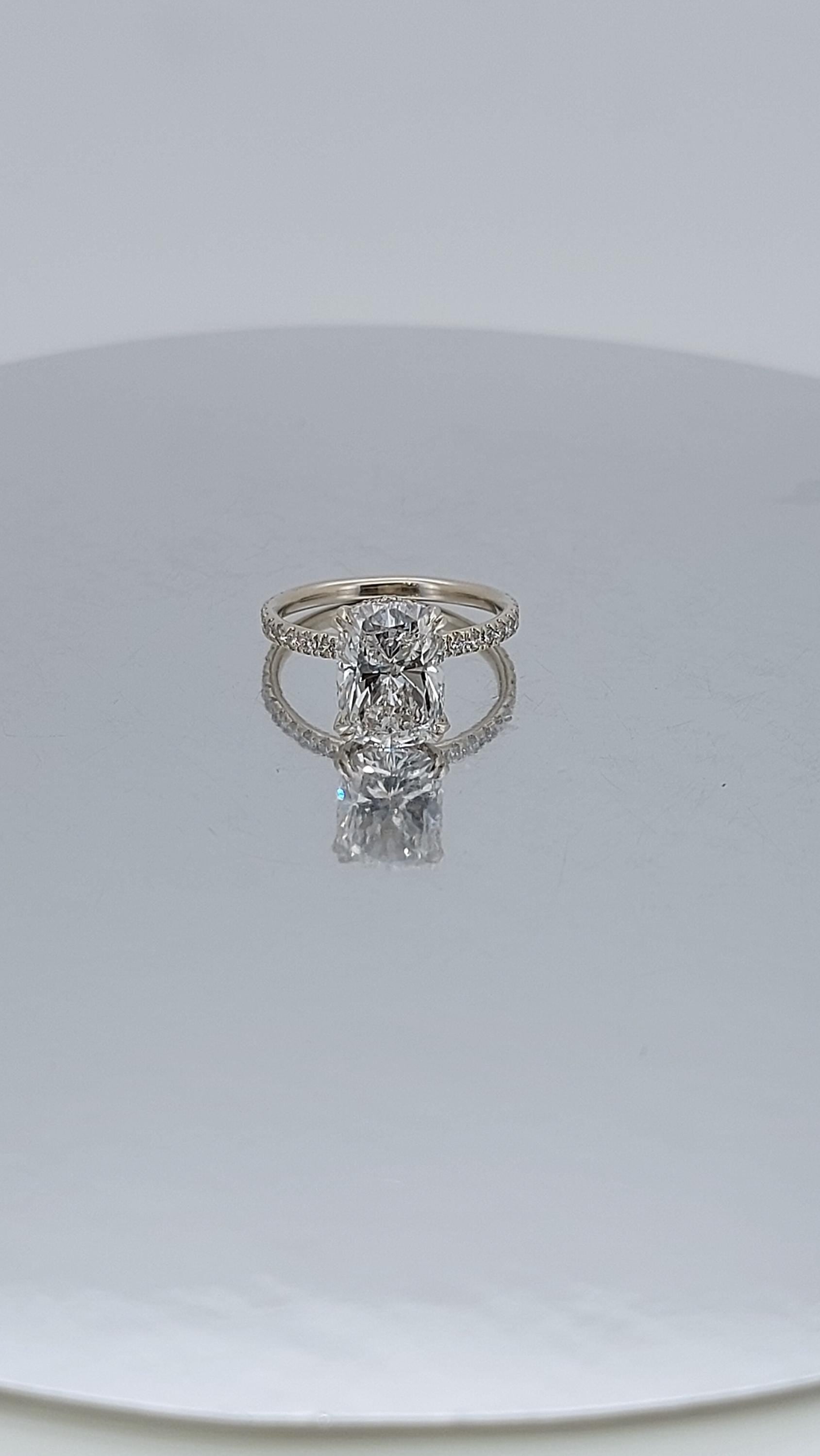 3 Ct IGI Certified Cushion Lab Diamond Engagement Ring