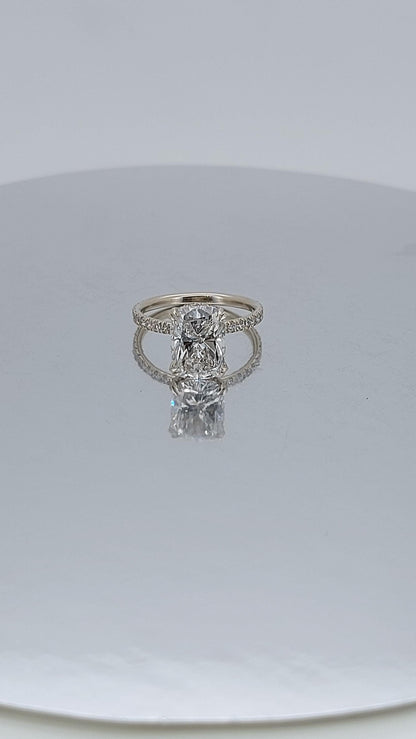 3 Ct IGI Certified Cushion Lab Diamond Engagement Ring
