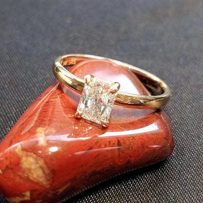 1.01 Ct IGI Certified Radiant Lab Diamond Solitaire Engagement Ring