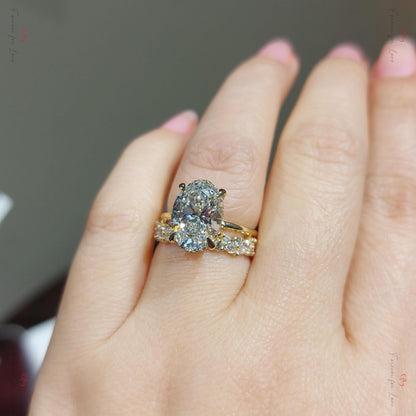 3.5 Ct Oval Lab Diamond Engagement Ring