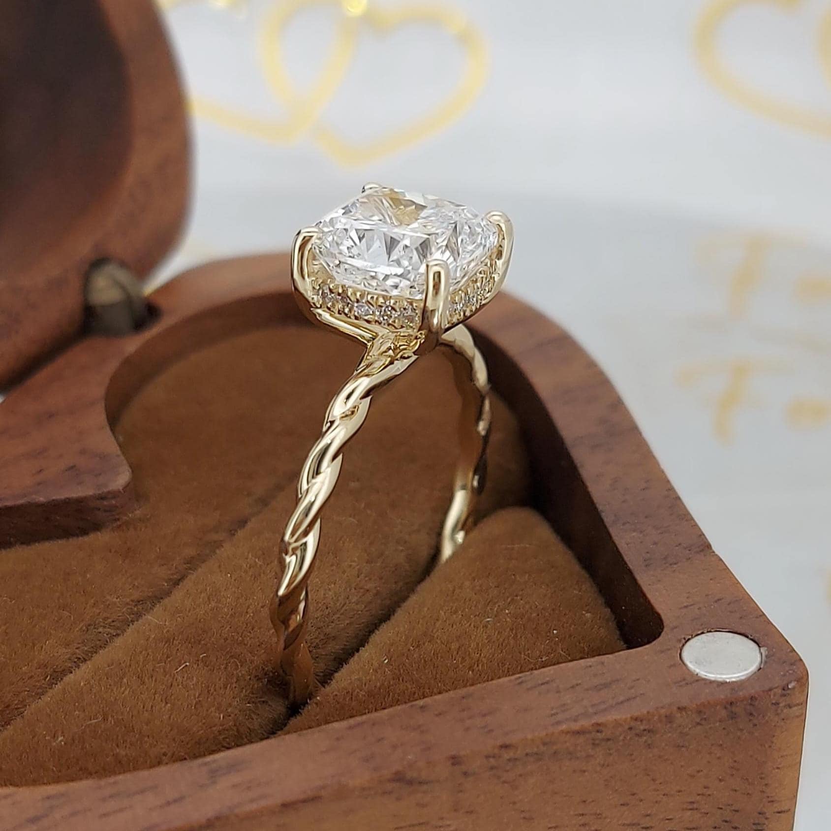 3.5 Ct IGI Certified Cushion Lab Diamond Engagement Ring