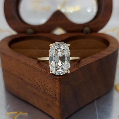 4 Ct IGI Certified Old Mine Lab Diamond Solitaire Engagement Ring