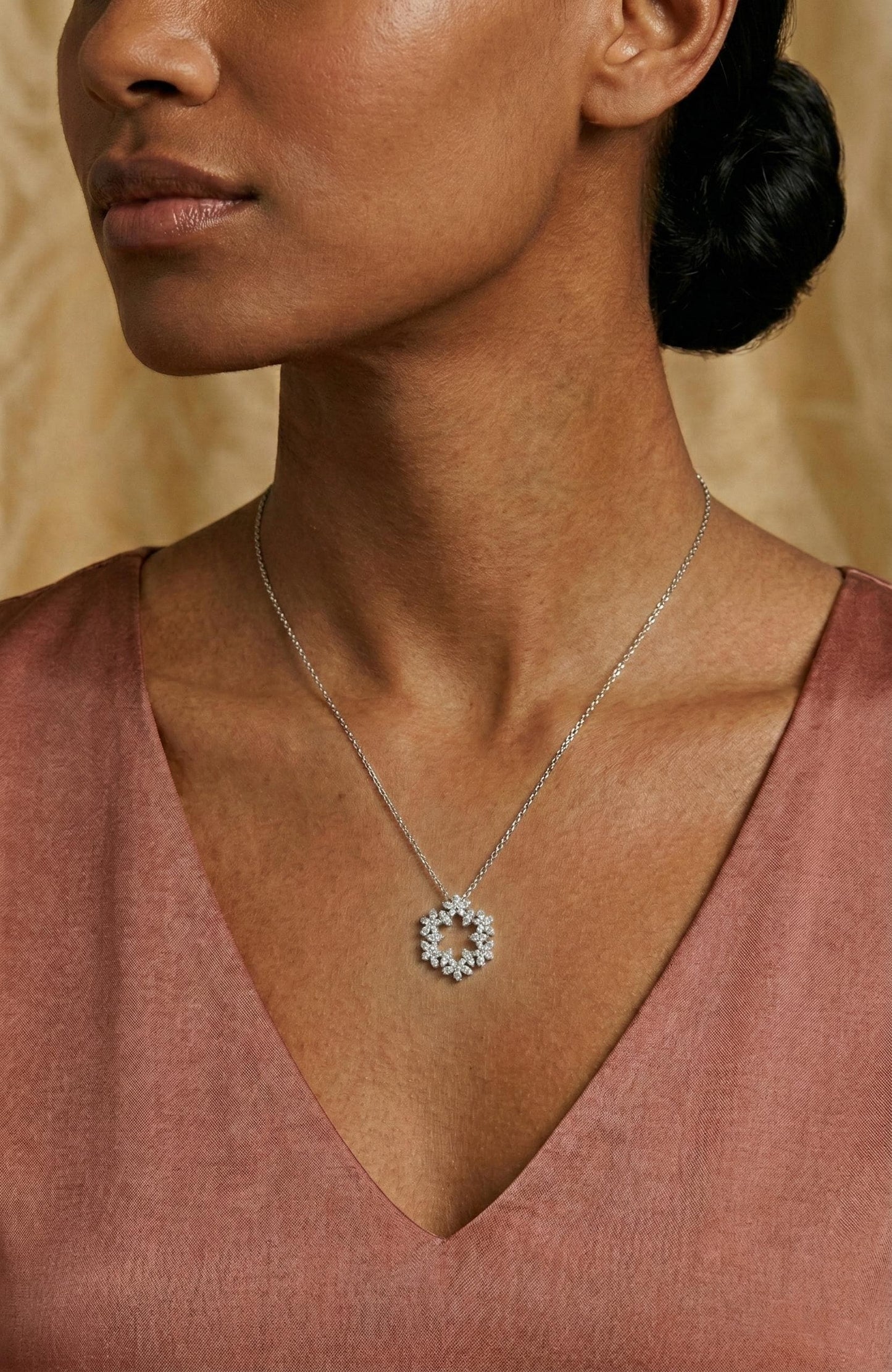 Pear and Marquise diamond Necklace, 14k White Gold, Dainty Minimalist Pendant, lab Diamond Necklace, Unique design, Special Gift For Her. Moissanite engagement ring in Gold or Platinum — custom handcrafted by Forever For Love