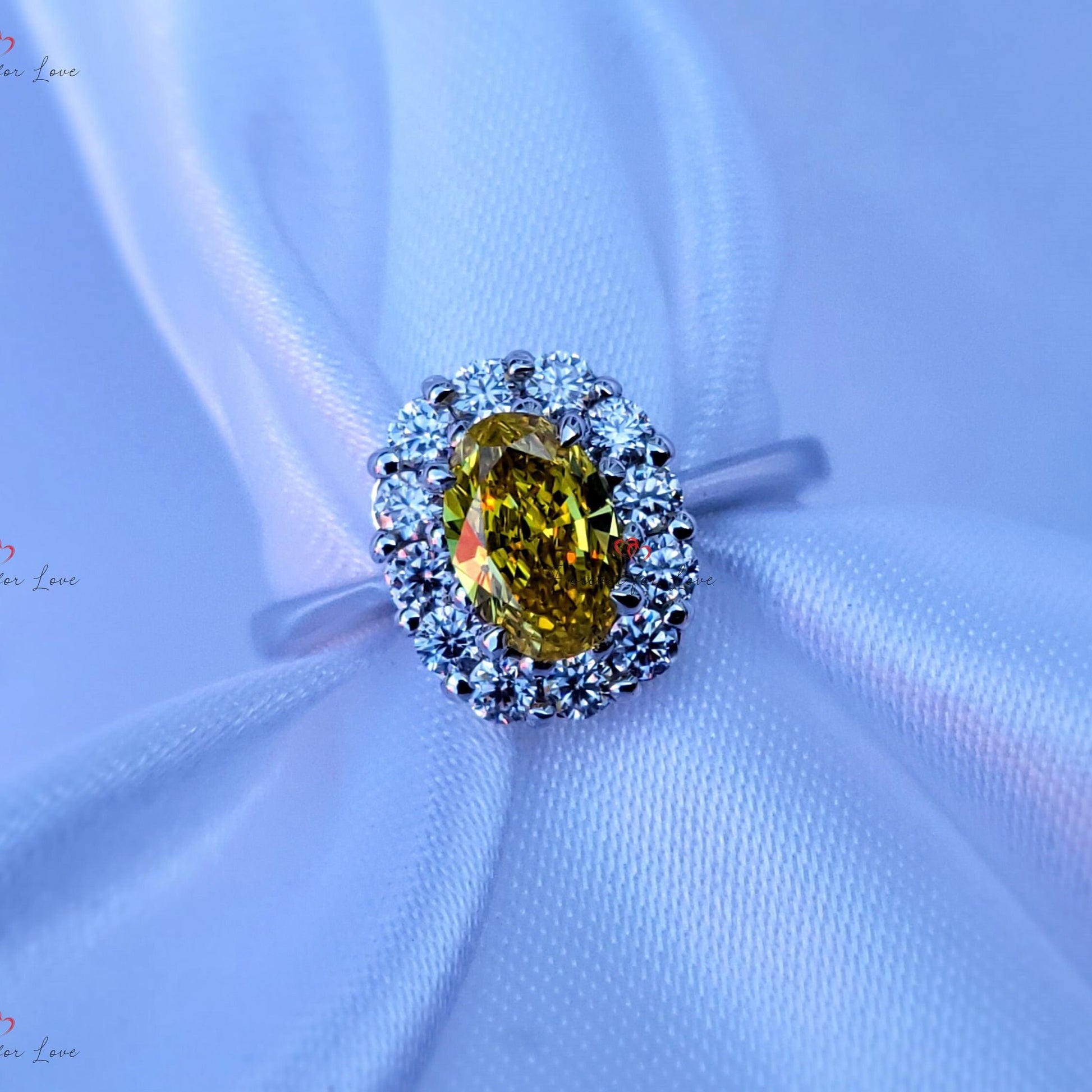 1 Ct Oval Lab Diamond Halo Engagement Ring