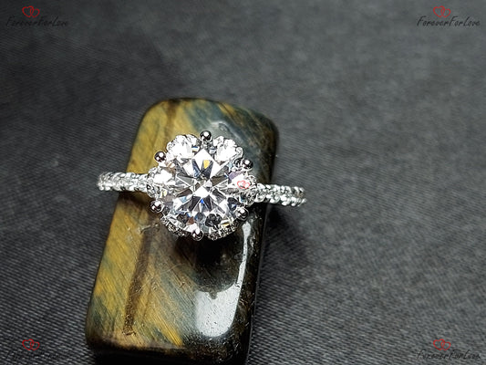 Round Moissanite Engagement Ring