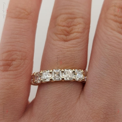 Asscher Moissanite Eternity Band