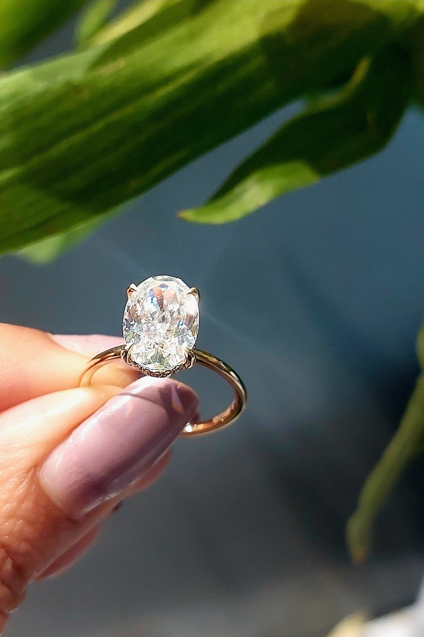 4 Ct Oval Diamond, Moissanite Halo Engagement Ring Oval cut 1Ct Moissanite Brilliant Cut engagement ring in 935 Argentium Silver — custom handcrafted by Forever For Love