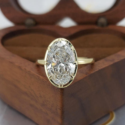3.5 Ct IGI Certified Oval Lab Diamond Solitaire Engagement Ring