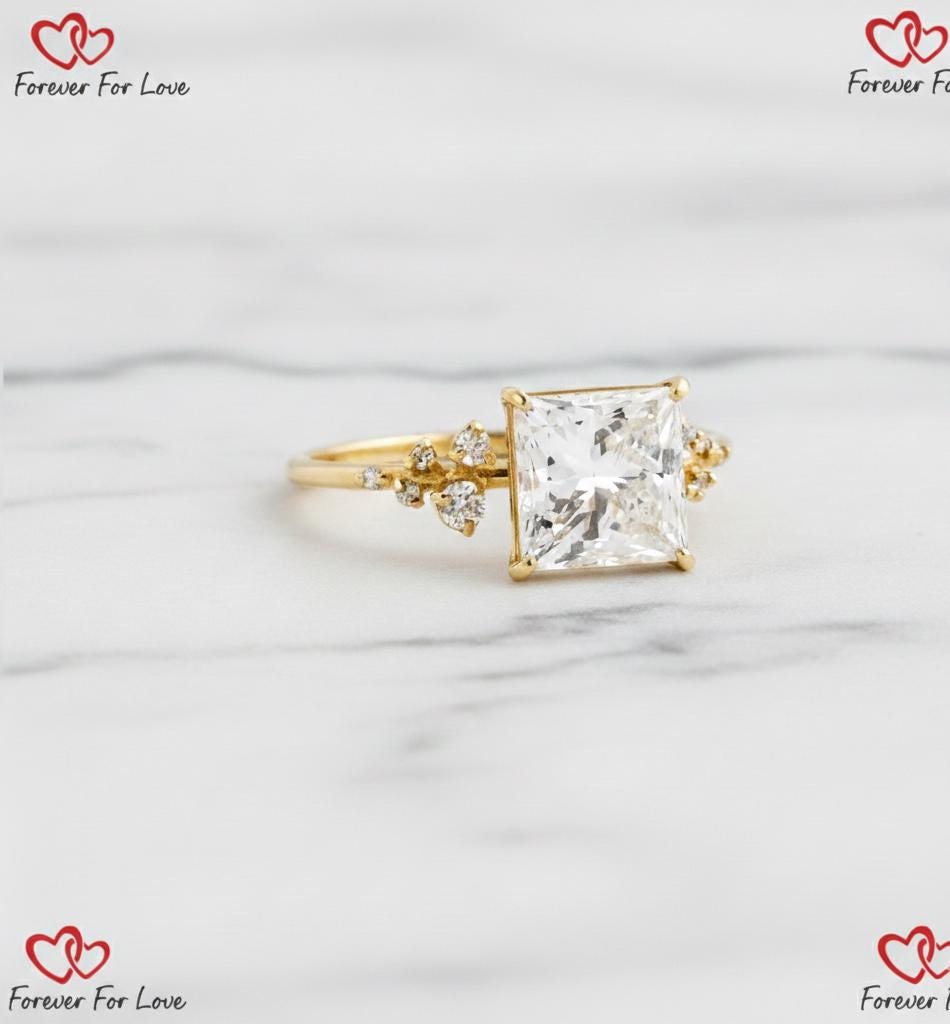 2.3 Ct IGI Certified Princess Lab Diamond Engagement Ring