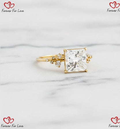 2.3 Ct IGI Certified Princess Lab Diamond Engagement Ring