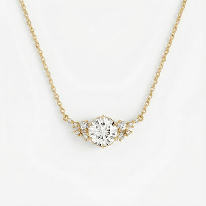 1,5 Karat E/VVS2 IGI-zertifizierter, runder Brillant im Idealschliff, Solitaire-Anhänger mit Kette. 14k Weißgold, im Labor gezüchteter Diamant