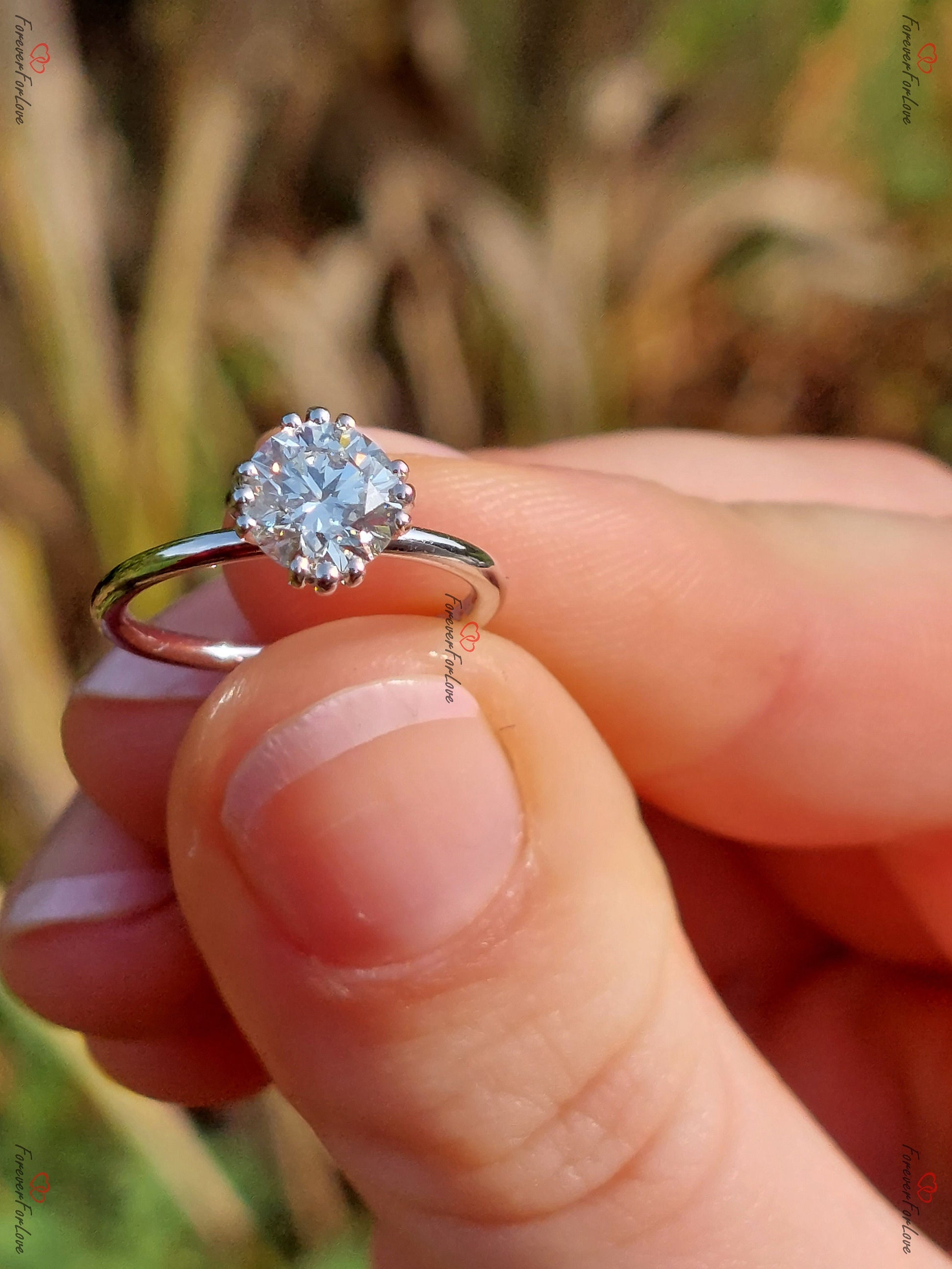 2 Ct Round Lab Diamond Solitaire Engagement Ring