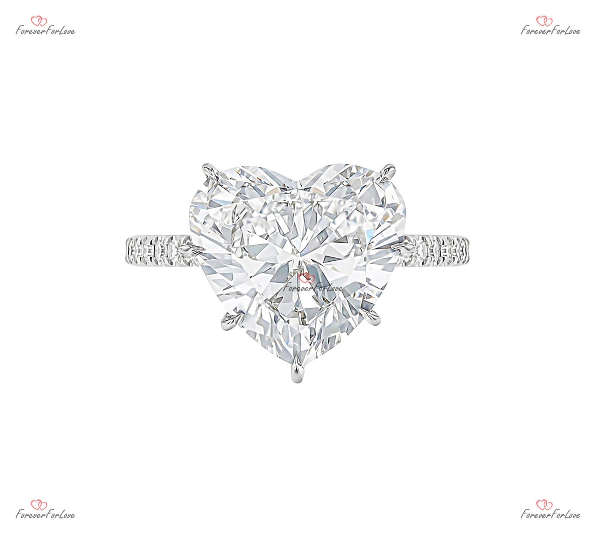 5 Ct Heart Moissanite Engagement Ring