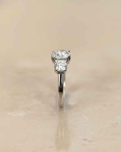 3 Ct IGI Certified Lab Diamond Three Stone Engagement Ring