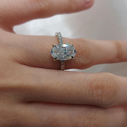 2 Ct Oval Diamond, Moissanite Engagement Ring