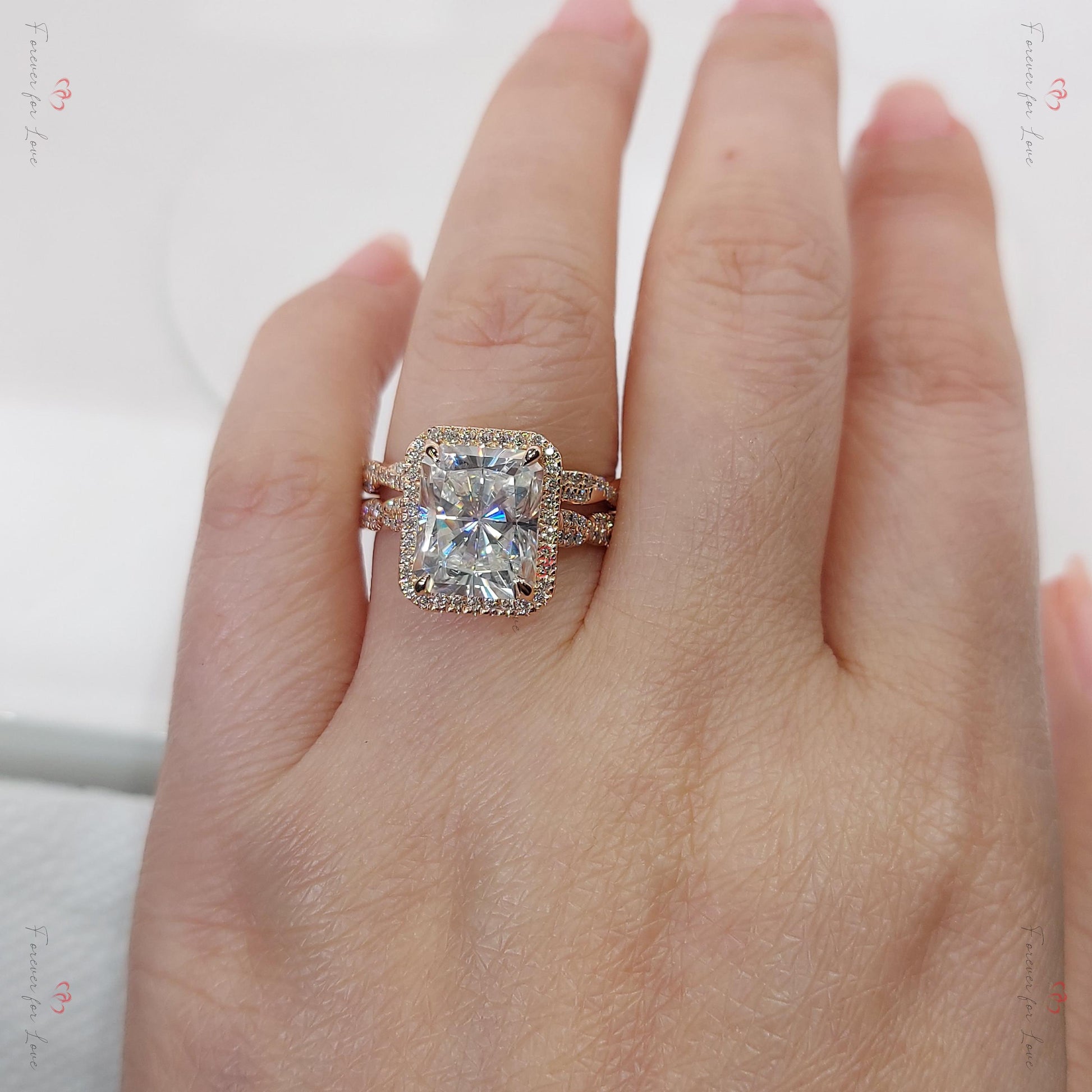 4 Ct Radiant Moissanite Eternity Band