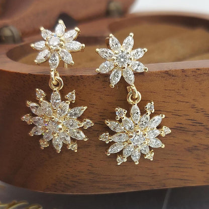 1,5 TCW Marquise- und Rundschliff-Diamant-Ohrhänger, Labordiamant-Ohrhänger, Diamant-Ohrringe für Damen und Mädchen, perfektes Geschenk