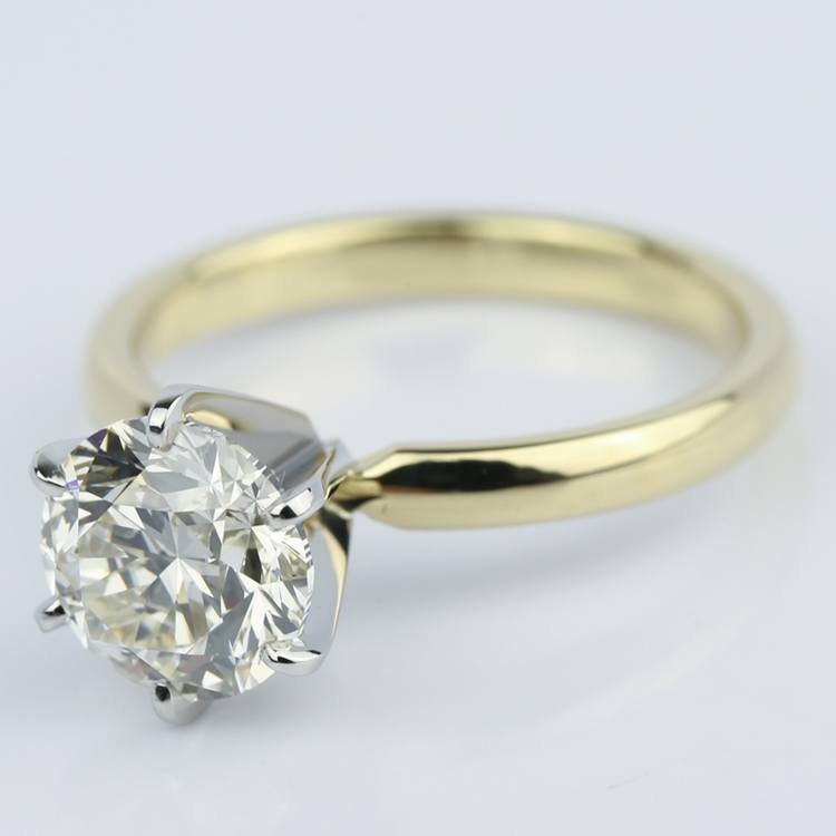 2 Ct Round Moissanite Solitaire Engagement Ring Round cut 1Ct Moissanite Brilliant Cut engagement ring in 935 Argentium Silver — custom handcrafted by Forever For Love