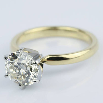2 Ct Round Moissanite Solitaire Engagement Ring