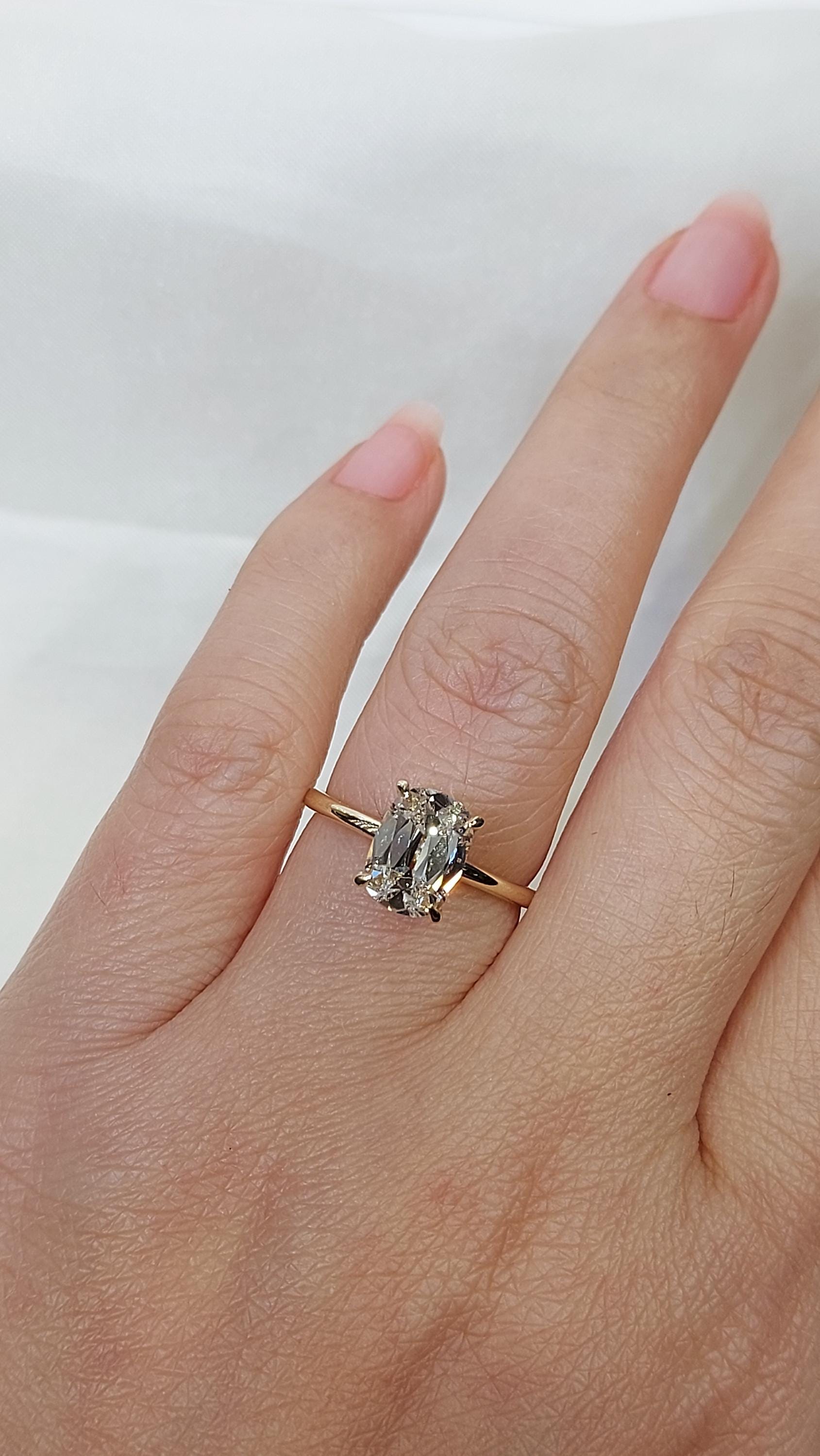 IGI Certified Old Mine Lab Diamond Solitaire Engagement Ring