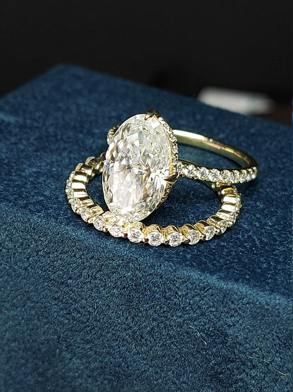 5 Ct Oval Moissanite Eternity Band