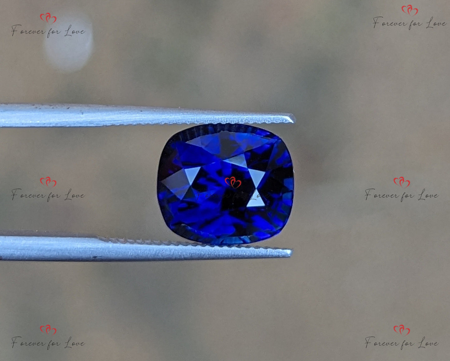 Natural Royal Blue Sapphire 5 Carats, Cushion Shape Loose Gemstone, 9.5 x 8.4 x 7.3mm, Custom Jewellery Gift for Her Moissanite engagement ring in Gold or Platinum — custom handcrafted by Forever For Love