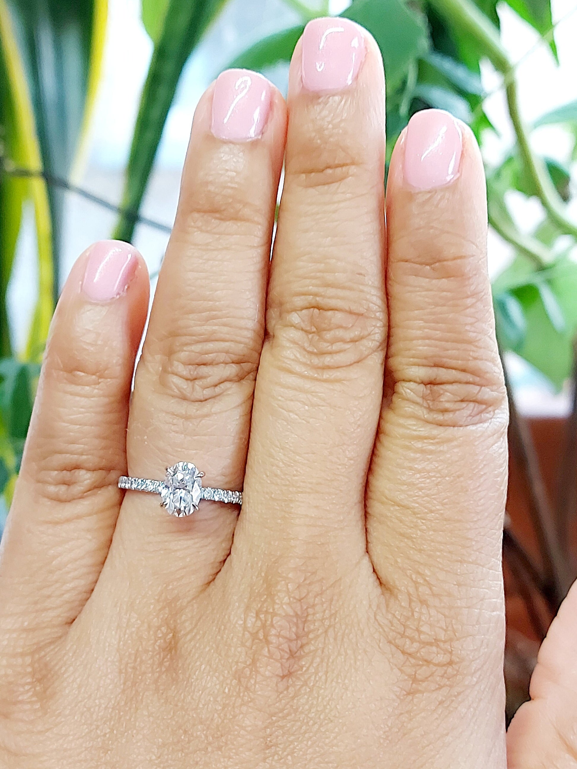 GIA Certified Oval Natural Diamond Solitaire Engagement Ring