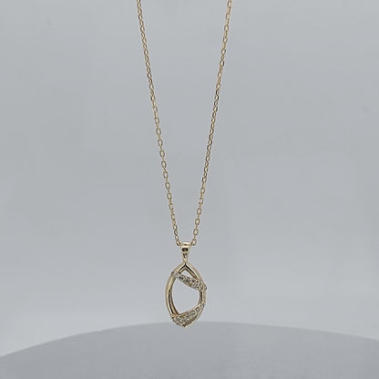 14K Gelbgold, zarter minimalistischer Anhänger, Emaille-Anhänger, Damenkette, besonderes Geschenk für sie.