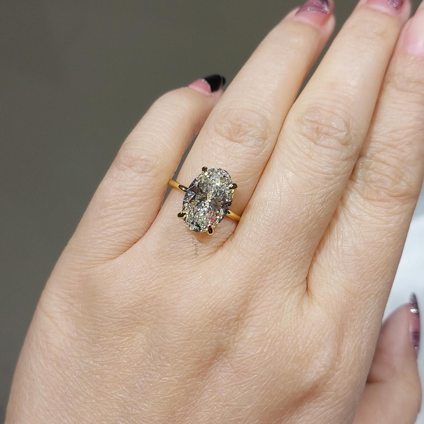 Oval Lab Diamond Engagement Ring