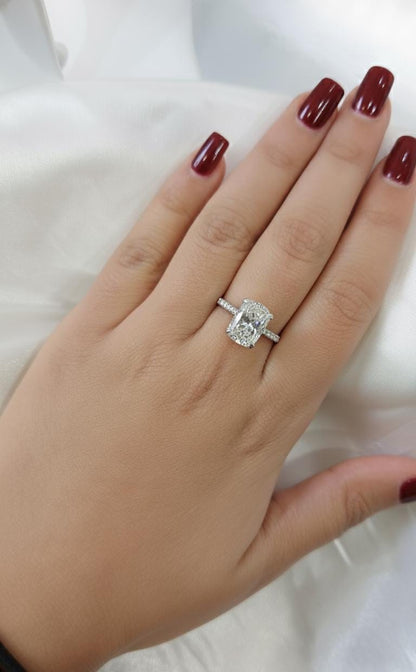 3 Ct IGI Certified Cushion Lab Diamond Engagement Ring