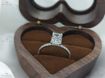 1.5 Ct IGI Certified Radiant Lab Diamond Hidden Halo Engagement Ring