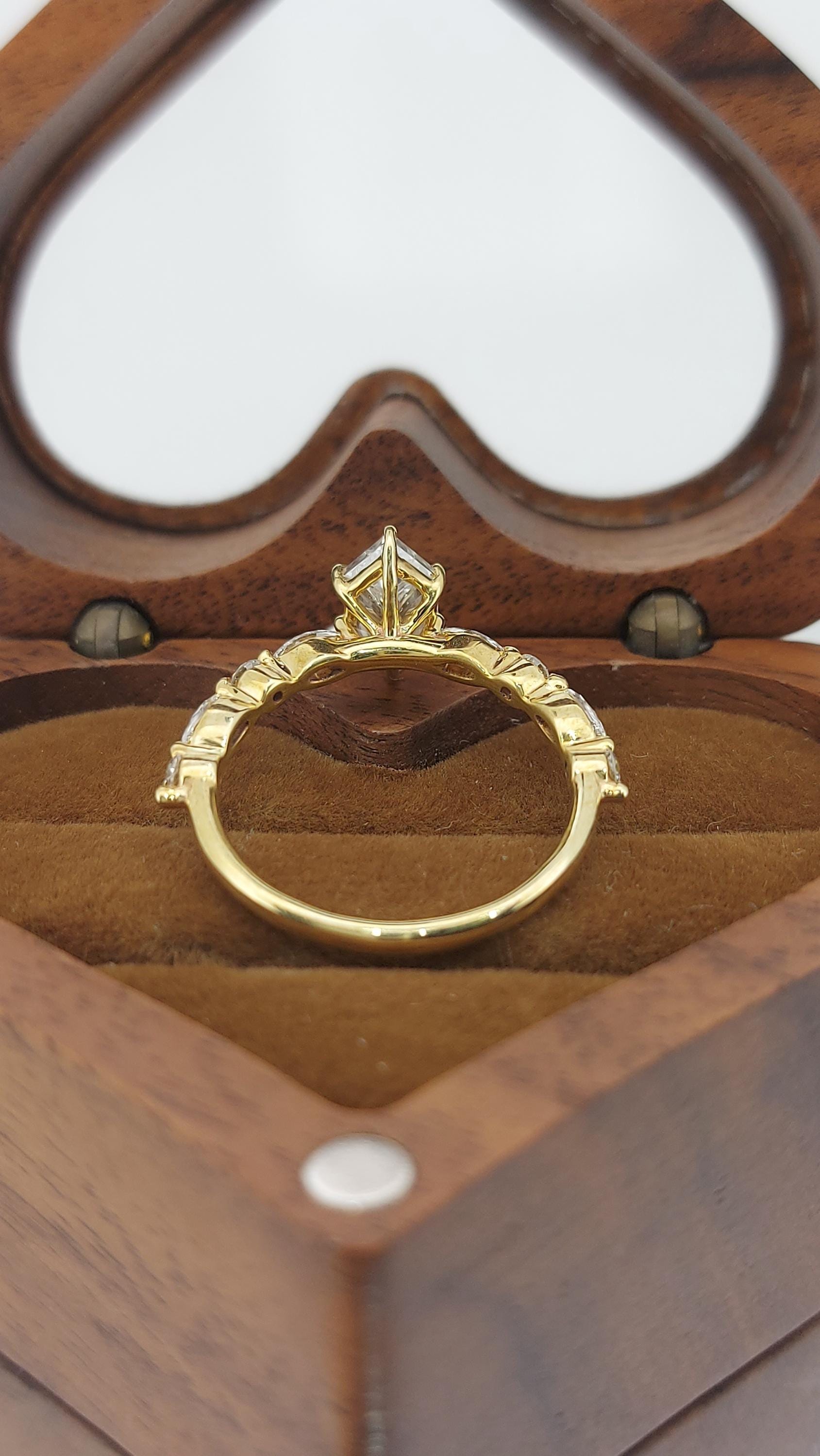 1 Carat Dutch Marquise Cut IGI Certified Lab Diamond side marquise Ring, Unique Promise Ring for Her
