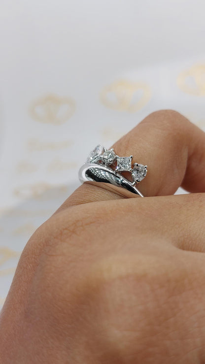 Pear Diamond Half Eternity Band