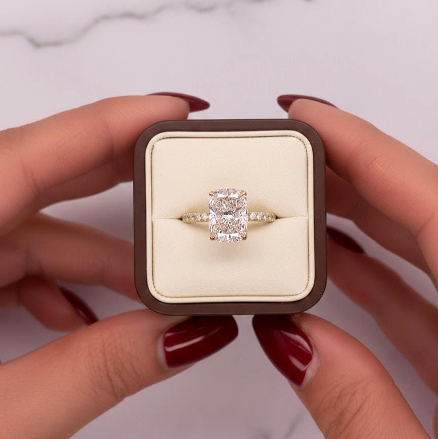 1.8 Ct IGI Certified Cushion Lab Diamond Solitaire Engagement Ring Cushion cut 1Ct Moissanite Brilliant Cut engagement ring in 935 Argentium Silver — custom handcrafted by Forever For Love