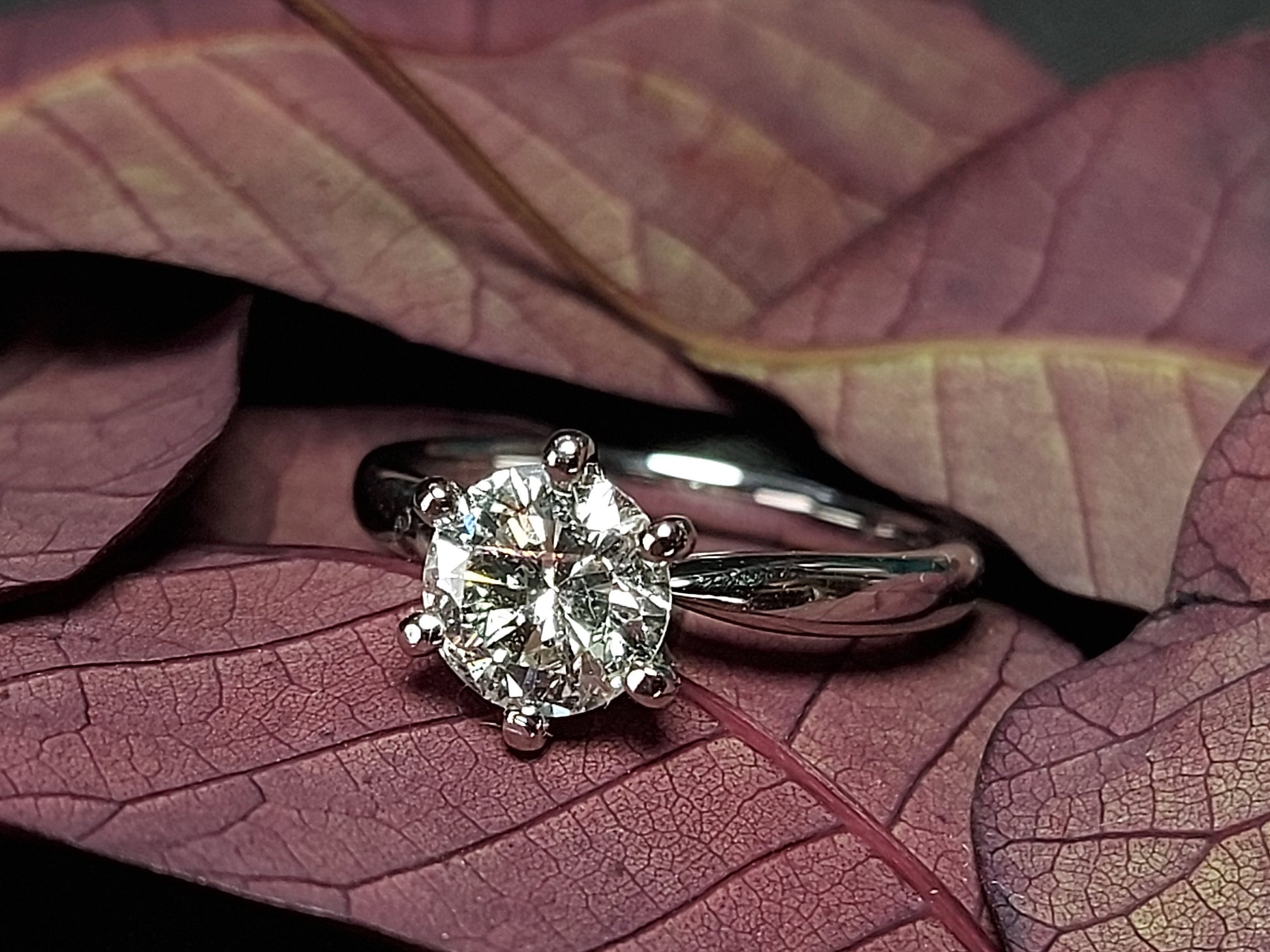1 Ct Round Natural Diamond Solitaire Engagement Ring