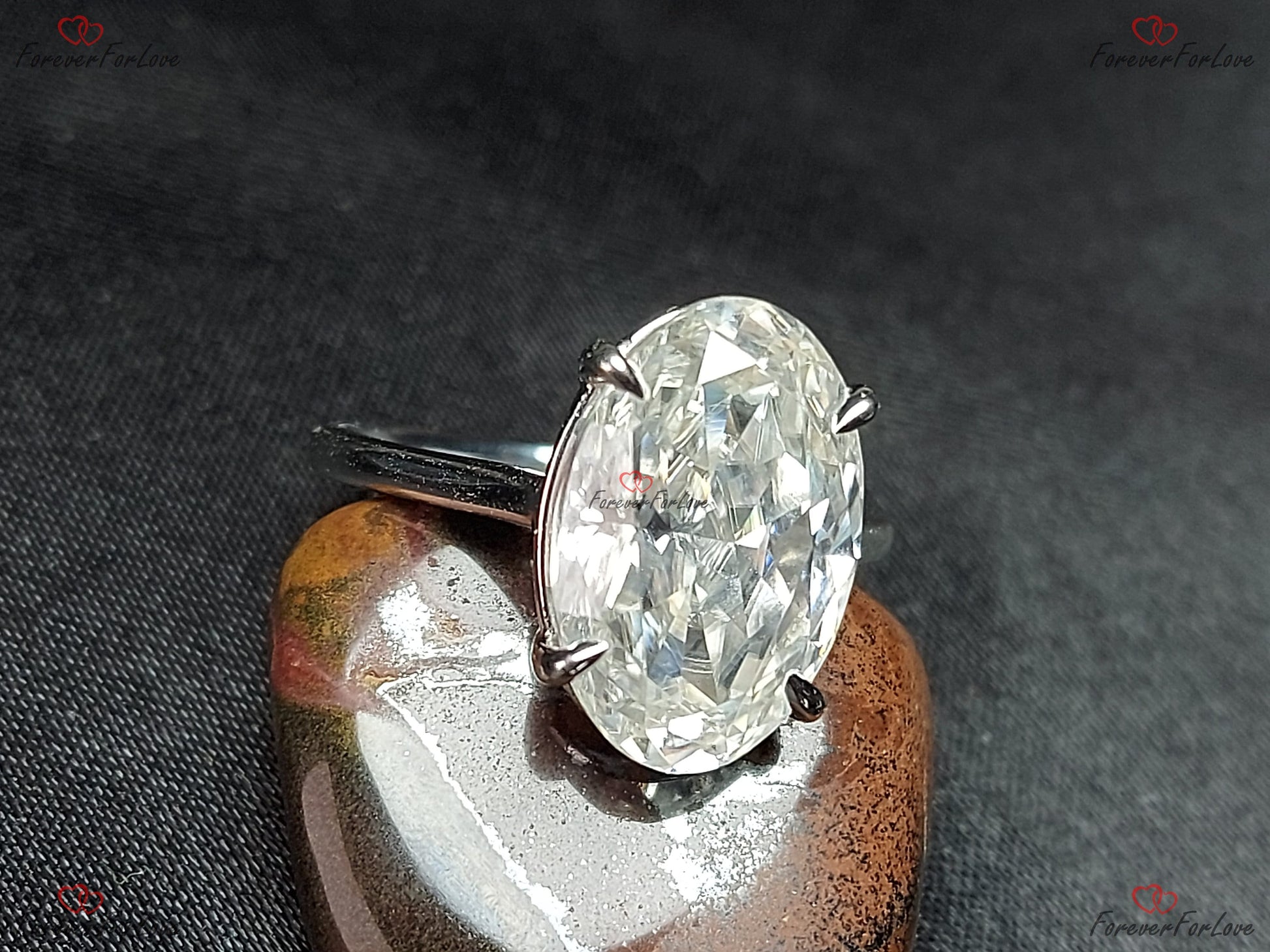 6.5 Ct Oval Moissanite Engagement Ring