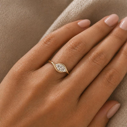 Marquise Ring E,VVS2 clarity Minimalist Ring Small East West Ring Lab Grown Diamond Ring Solitaire Ring for Her Marquise Engagement Ring