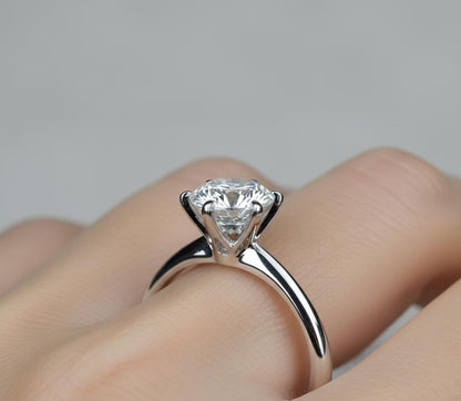 2 Ct Round Moissanite Solitaire Engagement Ring