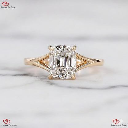 Old Mine Lab Diamond Solitaire Engagement Ring