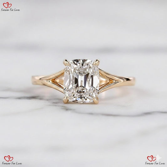 Old Mine Lab Diamond Solitaire Engagement Ring