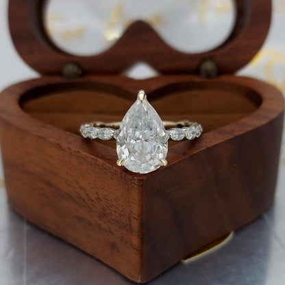 3.5 Ct Oval Diamond, Moissanite Hidden Halo Engagement Ring