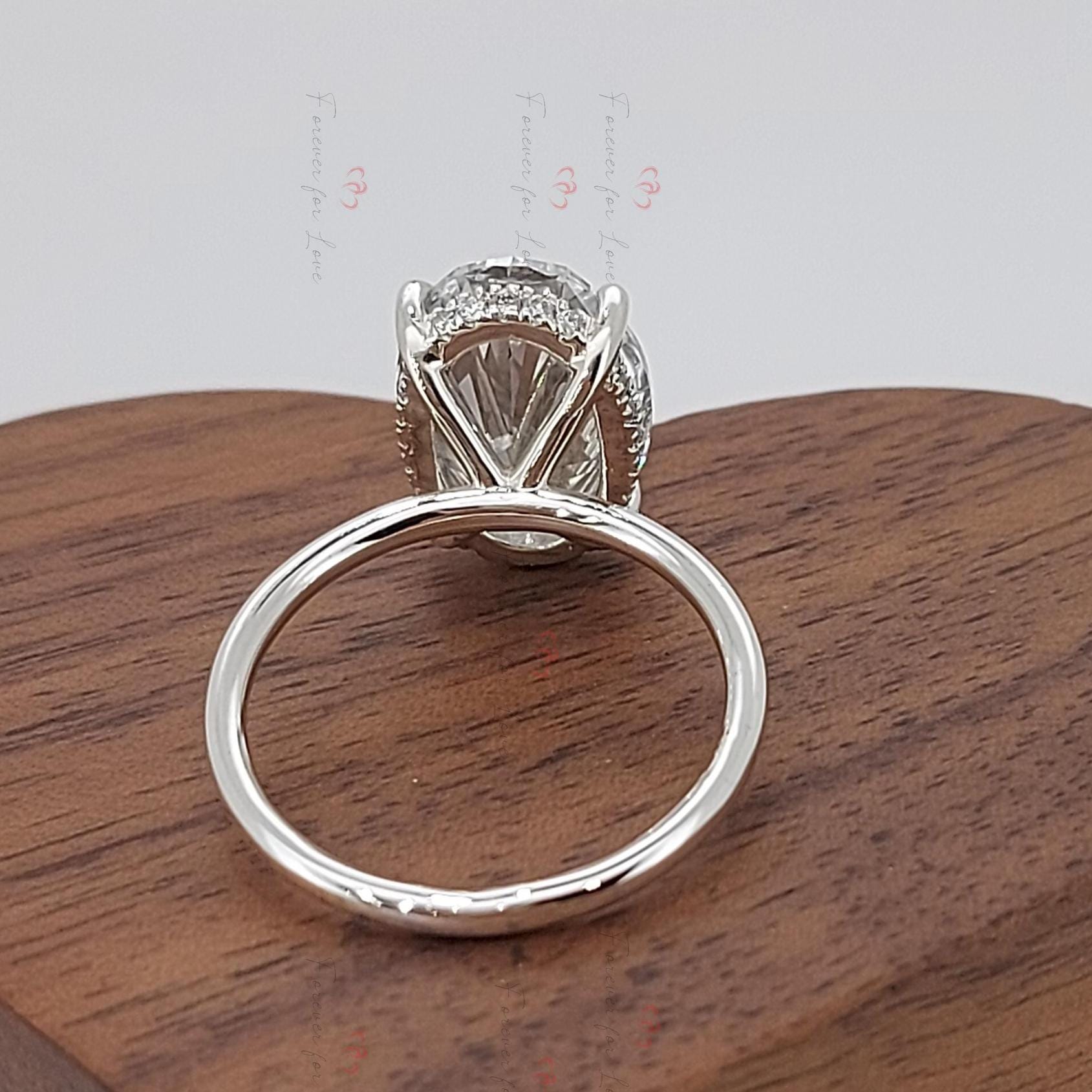 5 Ct Oval Lab Diamond Solitaire Engagement Ring