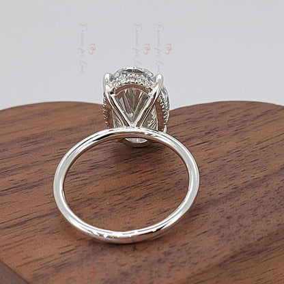 5 Ct Oval Lab Diamond Solitaire Engagement Ring
